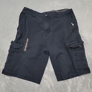 Company Eighty One Shorts Mens 34 Black Cargo Joy Division Patch Ripstop Cotton